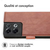 imoshion Étui de téléphone portefeuille Luxe Oppo Reno 8 Pro 5G - Brun