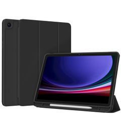 Accezz Étui de téléphone portefeuille Smart Silicone Samsung Galaxy Tab A9 8.7 pouces - Noir