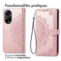 imoshion Etui de téléphone portefeuille Mandala Oppo A98 - Rose Dorée