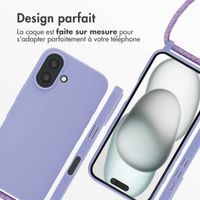 imoshion Coque en silicone avec cordon Apple iPhone 16 - Violet
