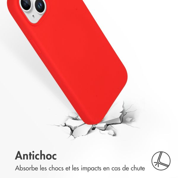 Accezz Coque Liquid Silicone avec MagSafe iPhone 15 Plus - Rouge