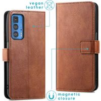 imoshion Étui de téléphone portefeuille Luxe Motorola Moto Edge 20 Pro - Marron