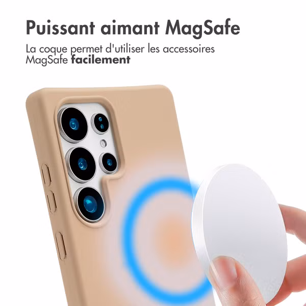 imoshion Coque arrière Color avec cordon amovible et MagSafe Samsung Galaxy S25 Ultra - Beige