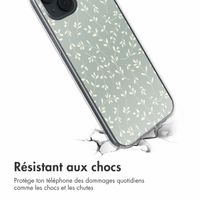 imoshion Coque design pour iPhone 14 - Smoke Green Flowers