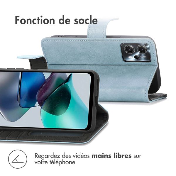 imoshion Étui de téléphone portefeuille Luxe Motorola Moto G13 / G23 - Bleu clair