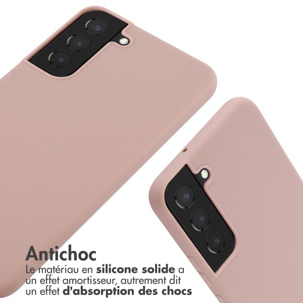 imoshion Coque en silicone avec cordon Samsung Galaxy S22 Plus - Sand Pink