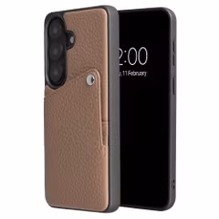 Selencia Coque Riva avec porte-cartes Samsung Galaxy S26 Plus - Mocha Brown