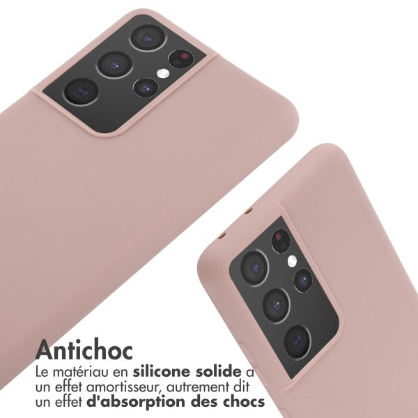 imoshion ﻿Coque en silicone avec cordon Samsung Galaxy S21 Ultra - Sand Pink