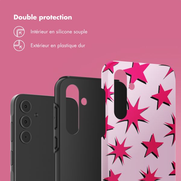 Selencia Coque arrière Vivid Samsung Galaxy A55 - Stars Rubine Red Light Pink
