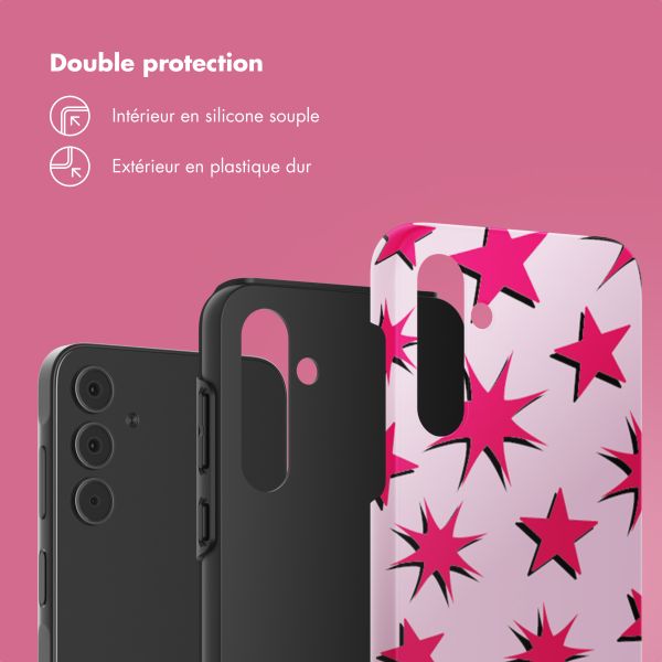 Selencia Coque arrière Vivid Tough Samsung Galaxy A55 - Stars Rubine Red Light Pink