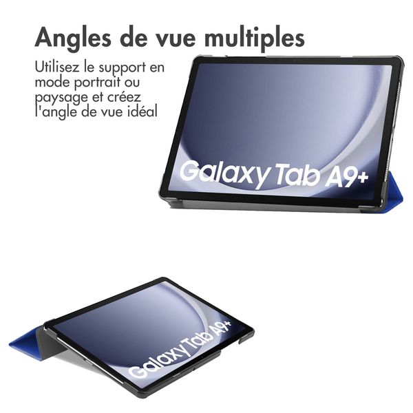 imoshion Coque tablette Trifold Samsung Galaxy Tab A9 Plus - Cobalt Blue