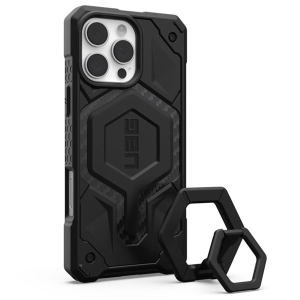 UAG Coque Monarch Pro + Magnetic Ring Stand iPhone 16 Pro Max - Carbon Fiber