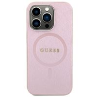 Guess Coque arrière Saffiano MagSafe Apple iPhone 15 Pro - Rose