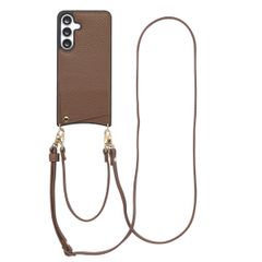 Selencia Coque de télephone Nova avec cordon et porte-cartes Samsung Galaxy S25 FE - Mocha Brown