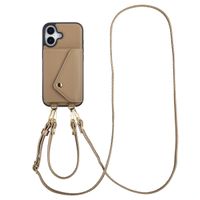 Selencia Coque de télephone Sera avec cordon et porte-cartes enveloppe Apple iPhone 17 - Taupe