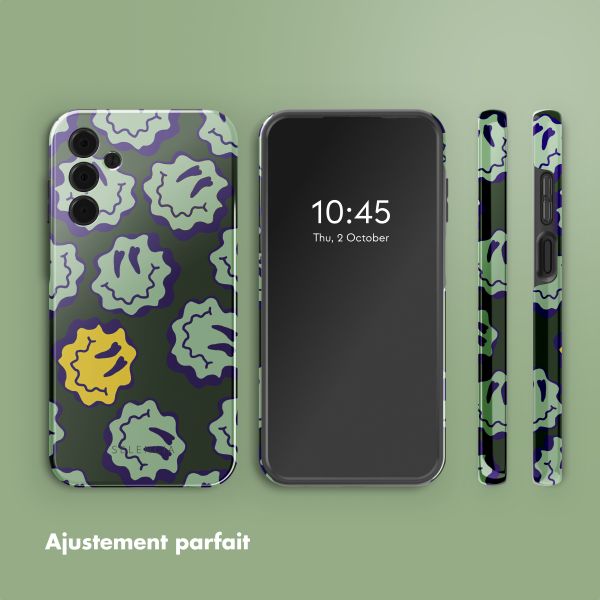 Selencia Coque arrière Vivid Tough Samsung Galaxy A15 (5G/4G) - Wavy Smiley Green