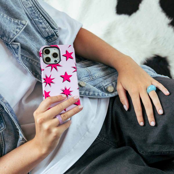 Selencia Coque arrière Vivid avec MagSafe Apple iPhone 15 Pro - Stars Rubine Red Light Pink