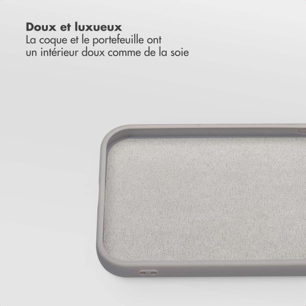 Selencia Étui portefeuille amovible Olyn avec MagSafe Apple iPhone 15 - Gris