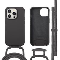 imoshion Coque arrière Color avec cordon amovible et MagSafe Apple iPhone 14 Pro - Black Coffee