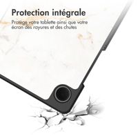 imoshion Coque tablette Design Trifold Samsung Galaxy Tab A11 / A9 8.7 pouces - White Marble