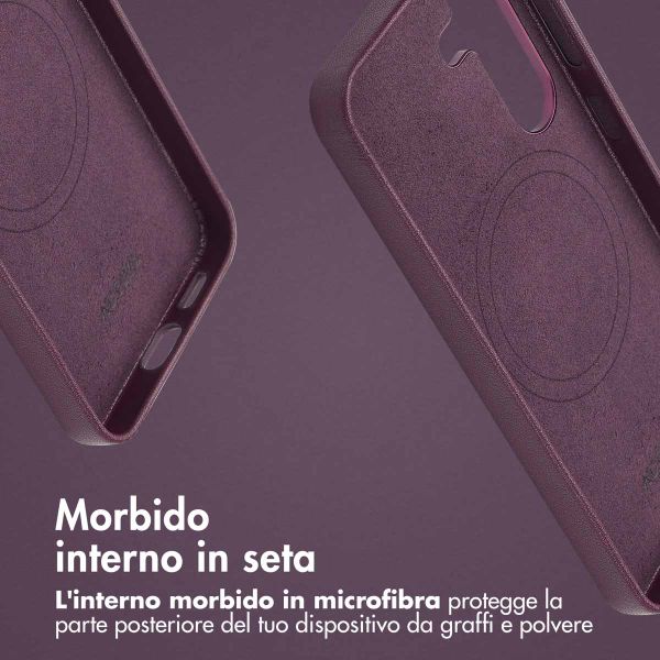 Accezz Coque arrière en cuir avec Magsafe Samsung Galaxy S25 - Heath Purple