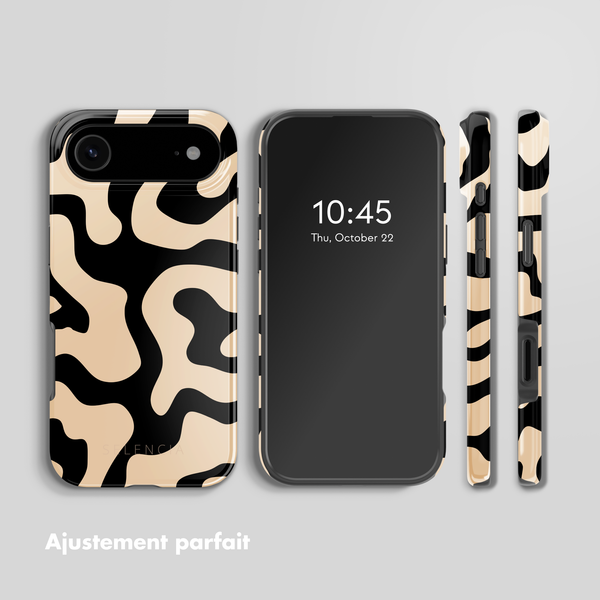 Selencia Coque arrière Vivid avec MagSafe Apple iPhone Air - Art Wave Black