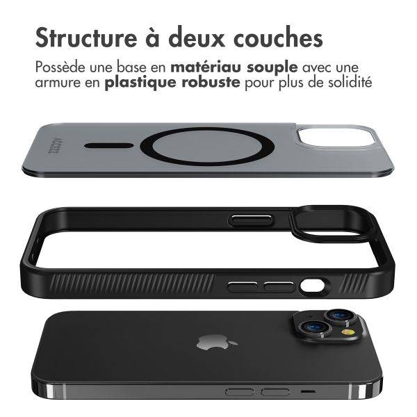 Accezz Coque Givrée Robuste avec MagSafe Apple iPhone 14 - Noir