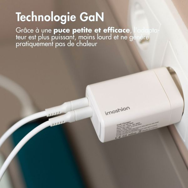 imoshion Adaptateur secteur 35 watts | Avec 2 ports USB-C - Blanc