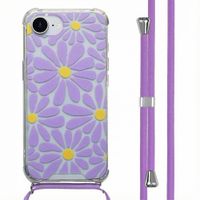 imoshion Coque Design avec cordon Apple iPhone 16e - Tropical Violet Flowers Connect