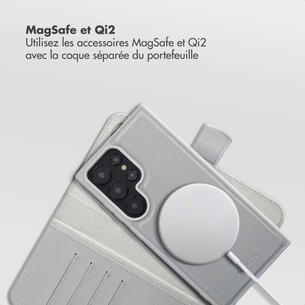 Selencia Étui portefeuille amovible Olyn avec MagSafe Samsung Galaxy S24 Ultra - Gris