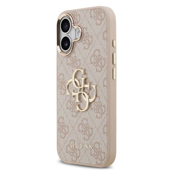 Guess Coque 4G Metal Logo Backcover Apple iPhone 17 - Gold Edge - Pink