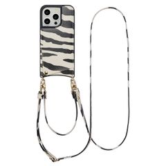Selencia Coque de télephone Nova avec cordon et porte-cartes Apple iPhone 14 Pro - Zazzy Zebra
