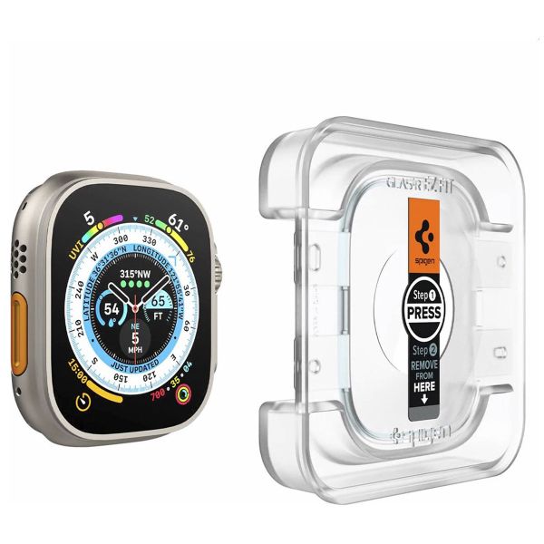 Spigen Protection d'écran EZ FIT Glas.tR avec applicateur Apple Watch Ultra - 49 mm - Transparent