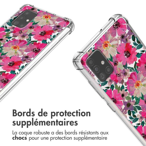 imoshion Coque Design avec cordon Samsung Galaxy A51 - Flower Water