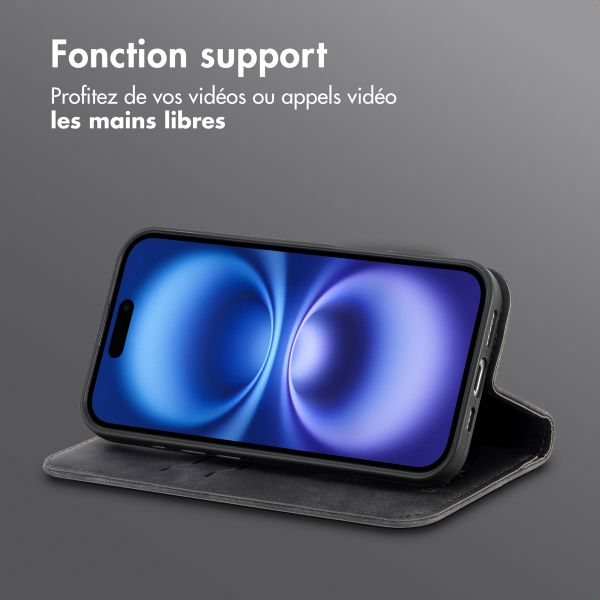 imoshion Étui de téléphone portefeuille Slim Apple iPhone 16 - Noir