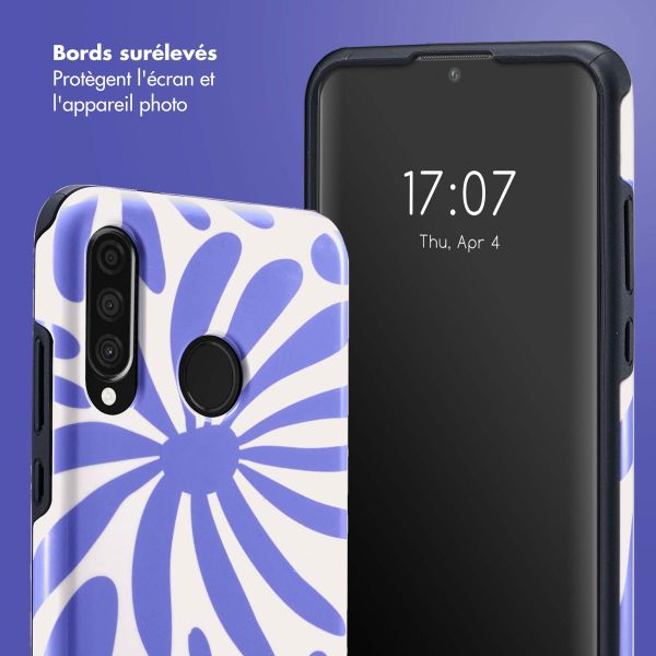 Selencia Coque arrière Vivid Tough Huawei P30 Lite - Modern Bloom Sapphire Blue