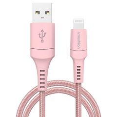 imoshion ﻿Câble Lightning vers USB - Non MFi - Textile tressé - 2 mètre - Rose