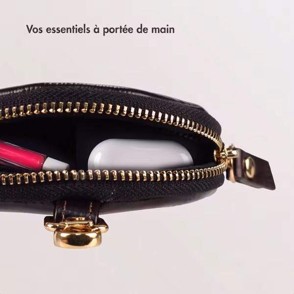 Selencia Nova Real Leather Mini Pouch - Dark Chocolate