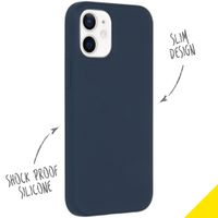 Accezz Coque Liquid Silicone Apple iPhone 12 Mini - Bleu foncé