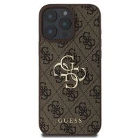 Guess Coque 4G Metal Logo Backcover Apple iPhone 16 Pro - Marron