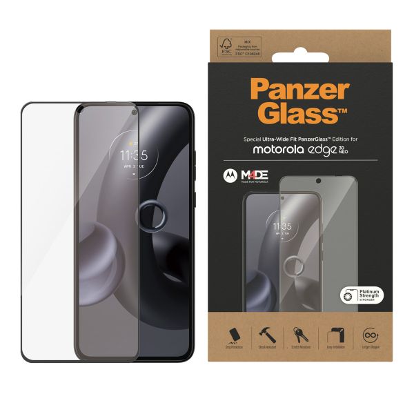 PanzerGlass Protection d'écran Ultra-Wide Fit Anti-bactérienne Motorola Edge 30 Neo