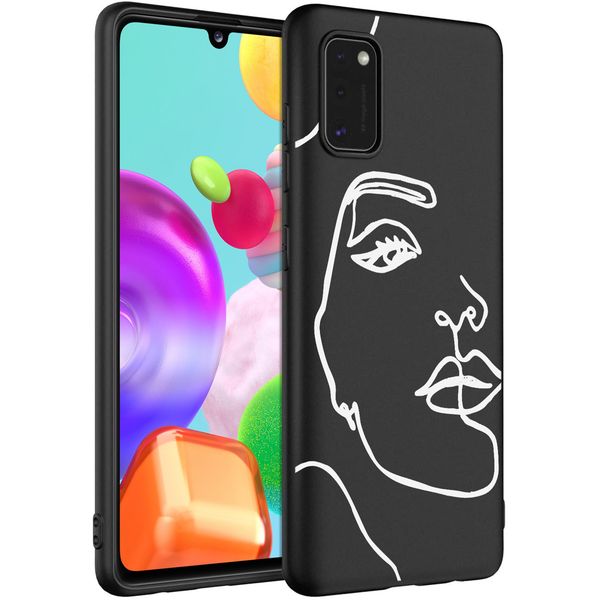 imoshion Coque Design Samsung Galaxy A41 - Visage abstrait - Blanc