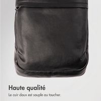 Accezz Leather Sac à dos ordinateur 16 pouces - Noir