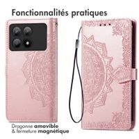 imoshion Etui de téléphone portefeuille Mandala Xiaomi Poco X6 Pro - Rose Dorée