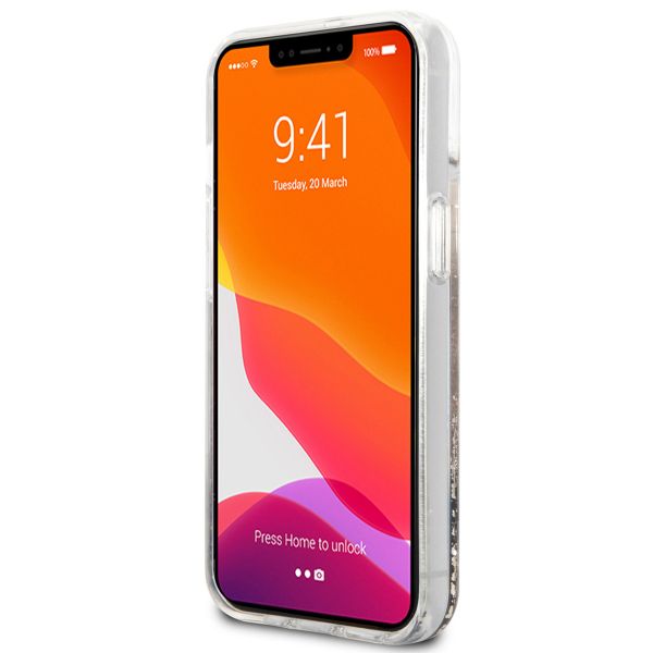 Guess Coque 4G Logo Liquid Glitter Apple iPhone 13 - Doré