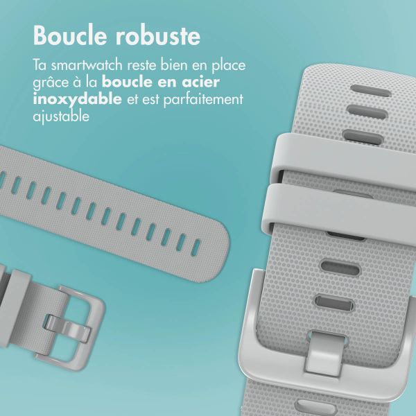 imoshion Bracelet sport en silicone avec boucle - Connexion universelle 22 mm - Gris