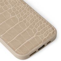 iDeal of Sweden Coque Vegan Leather iPhone 15 / 14 / 13 - Warm Beige Croco