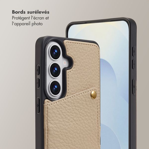 Selencia Coque de télephone Nova avec cordon et porte-cartes Samsung Galaxy S26 - Beige