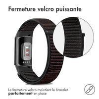 imoshion Bracelet en nylon le Fitbit Charge 5 / Charge 6 - Taille L - Noir