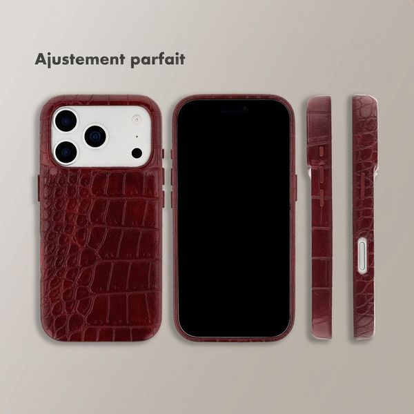 Selencia Coque arrière Croco avec MagSafe Apple iPhone 17 Pro Max - Burgundy